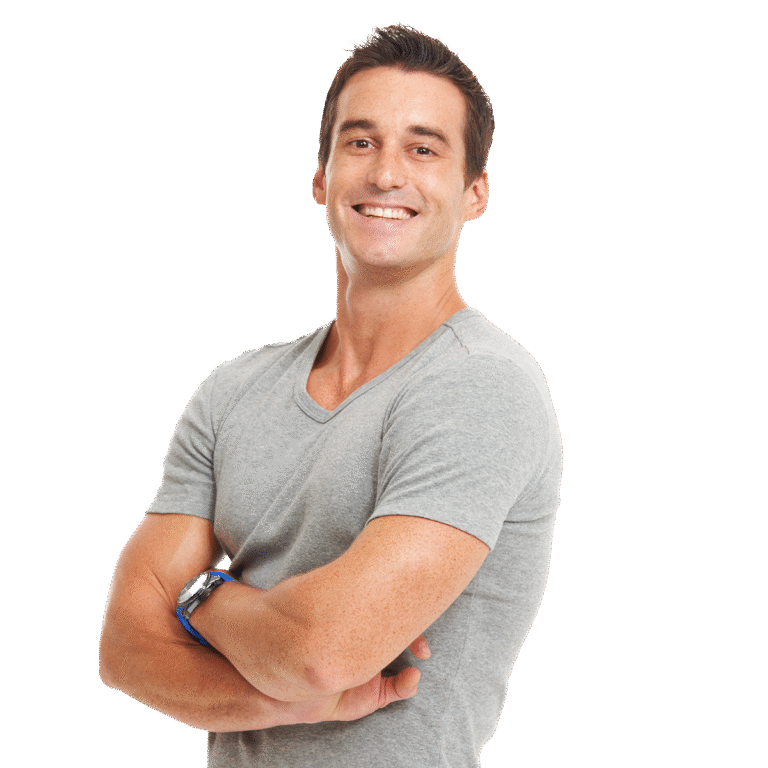 man with crossed arms with transparent background